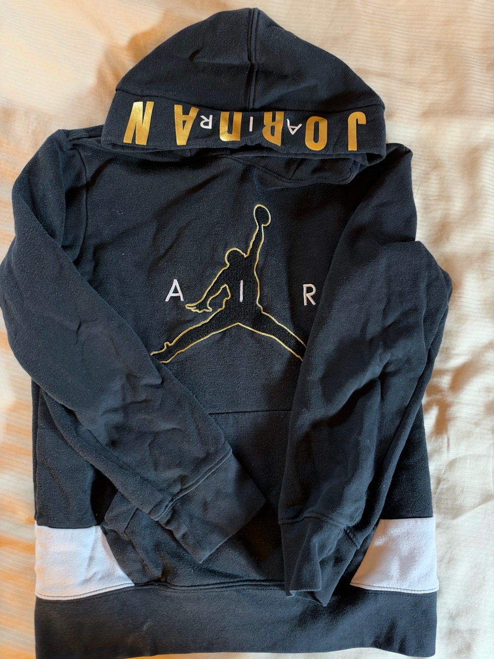 Jordan Black & Gold Kids Pullover Hoodie